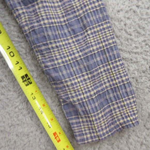 Cut Loose Womens Oversized Shirt Top Blouse size XS Crinkle Stretch Plaid Button - Picture 7 of 8